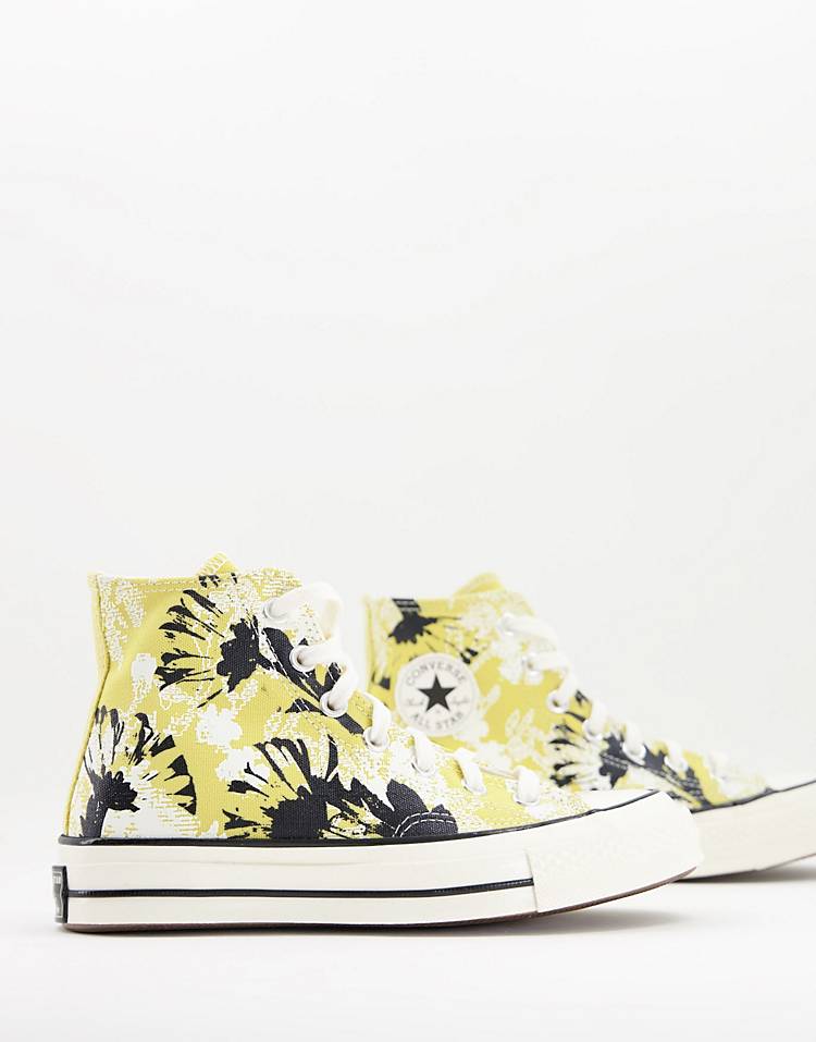 Converse Chuck 70 with canvas floral print in yellow